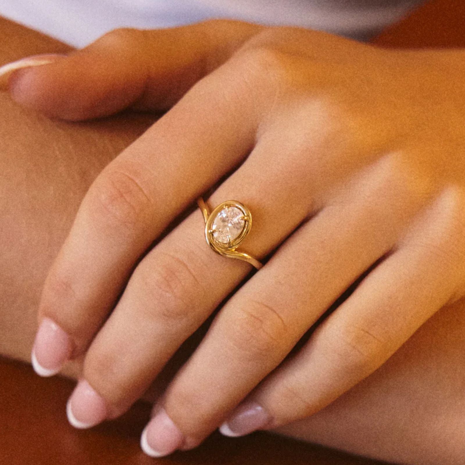 Bianco Nero Statement Ring-Gold