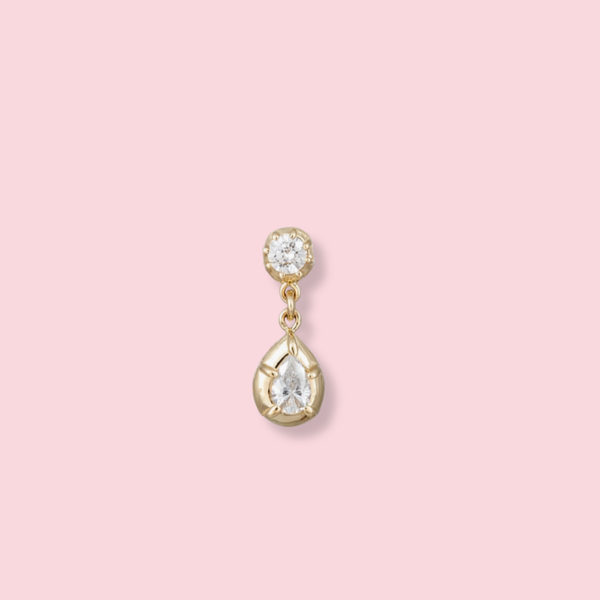 Sophia 1+1 Diamond Teardrop Drop Stud Earring
