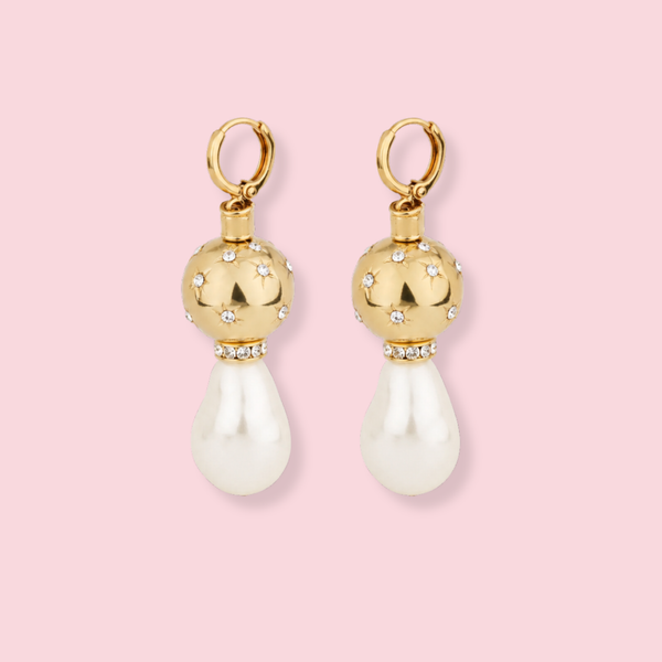 Biwa Comet Rhinestone Earrings