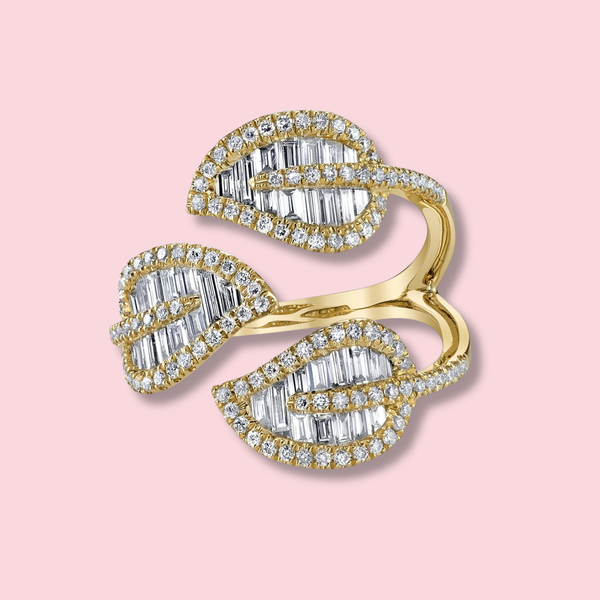 Tri-Leaf Damonds Rings