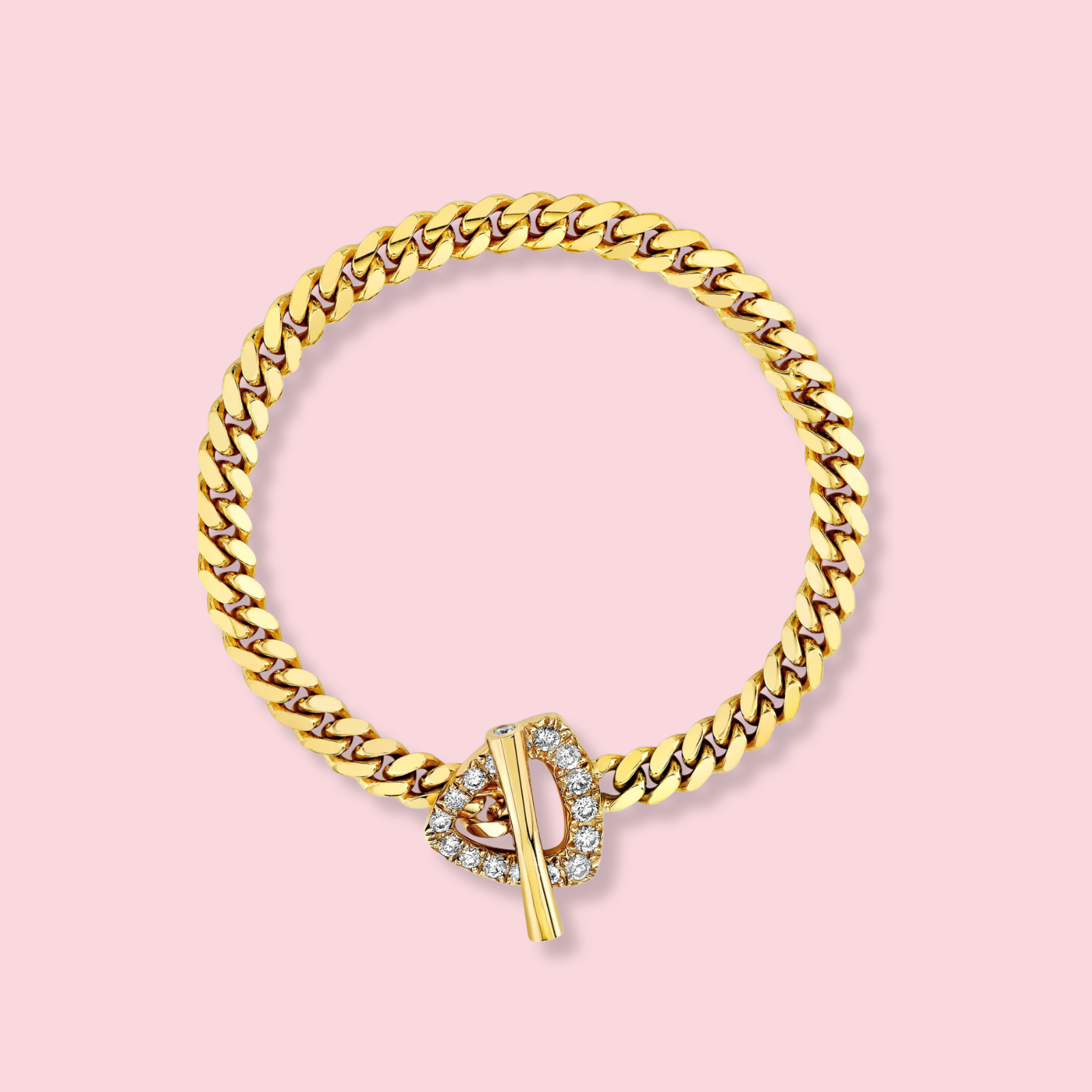 Pavé Diamond Trillion Toggle Bracelet