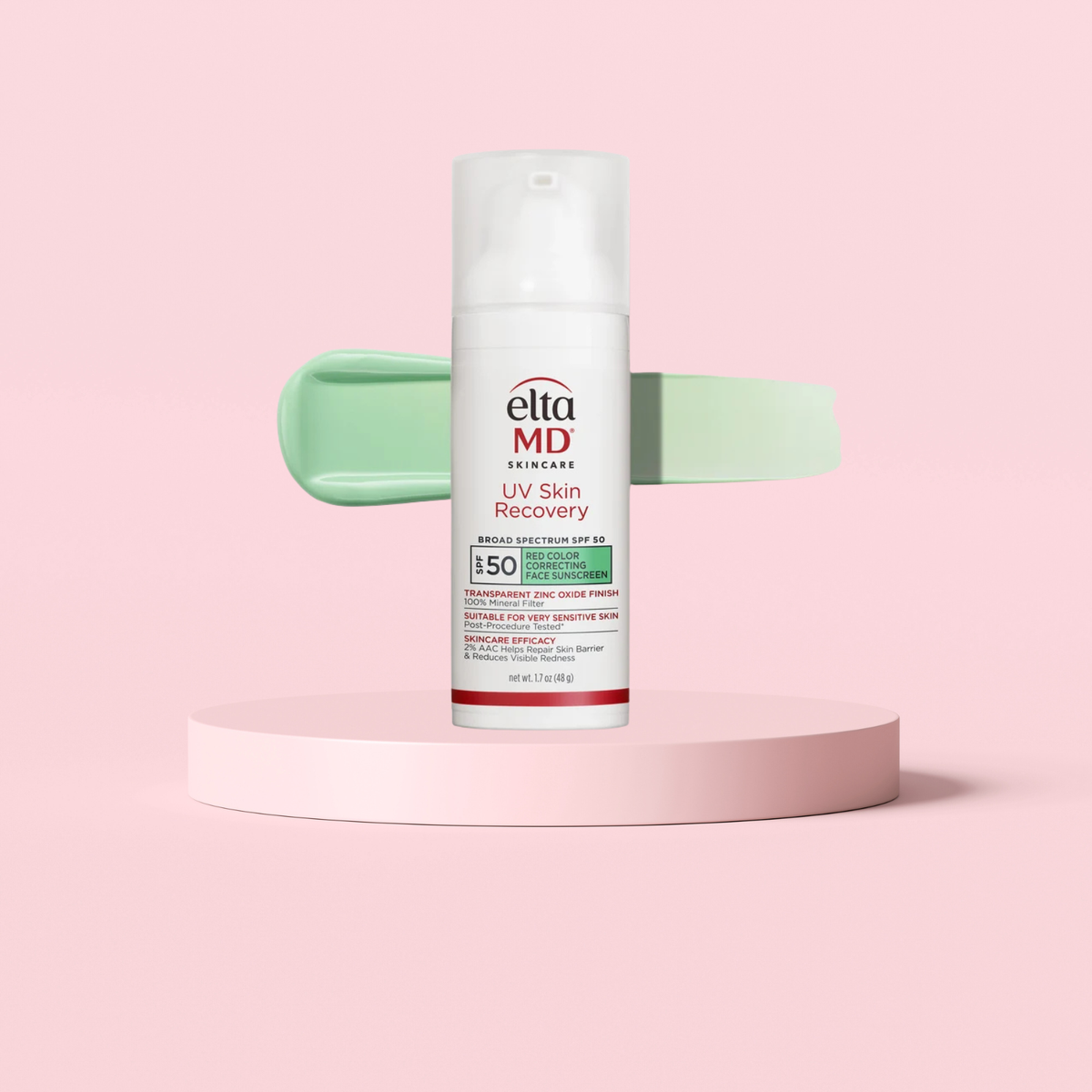 UV Skin Recovery Red Color Correcting Green Tint Broad Spectrum SPF 50