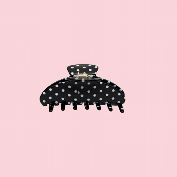 Big Effing Clip in Noir Polca Dot