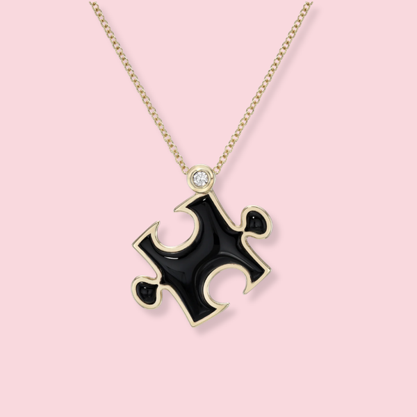 Inlay Impetus Puzzle Pendant in Black Onyx