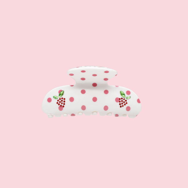 Sweetheart Clip in Coconut Berry Dot