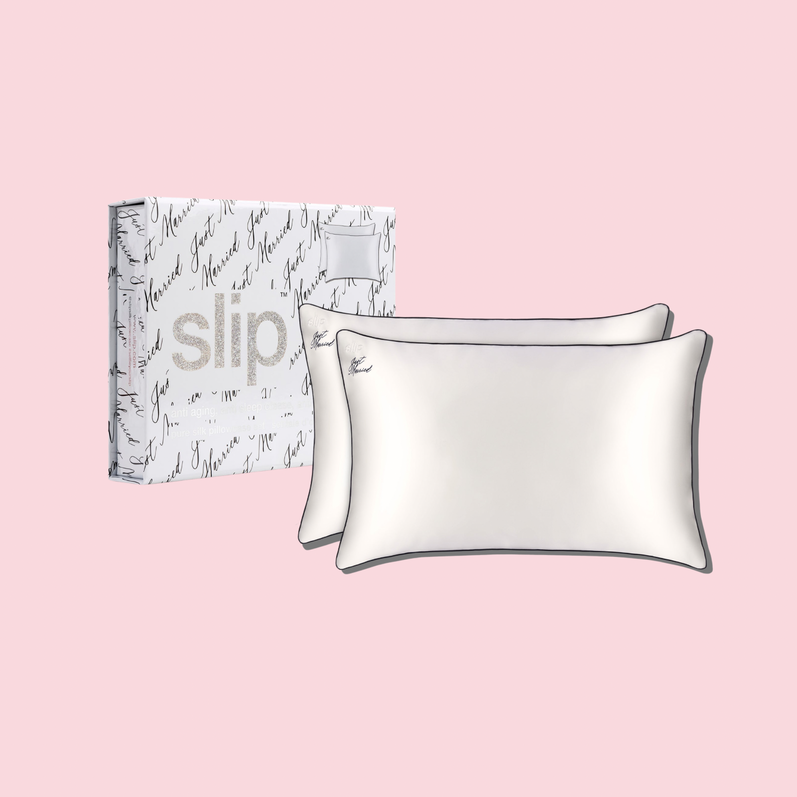 Just Married Queen Pillowcase Set