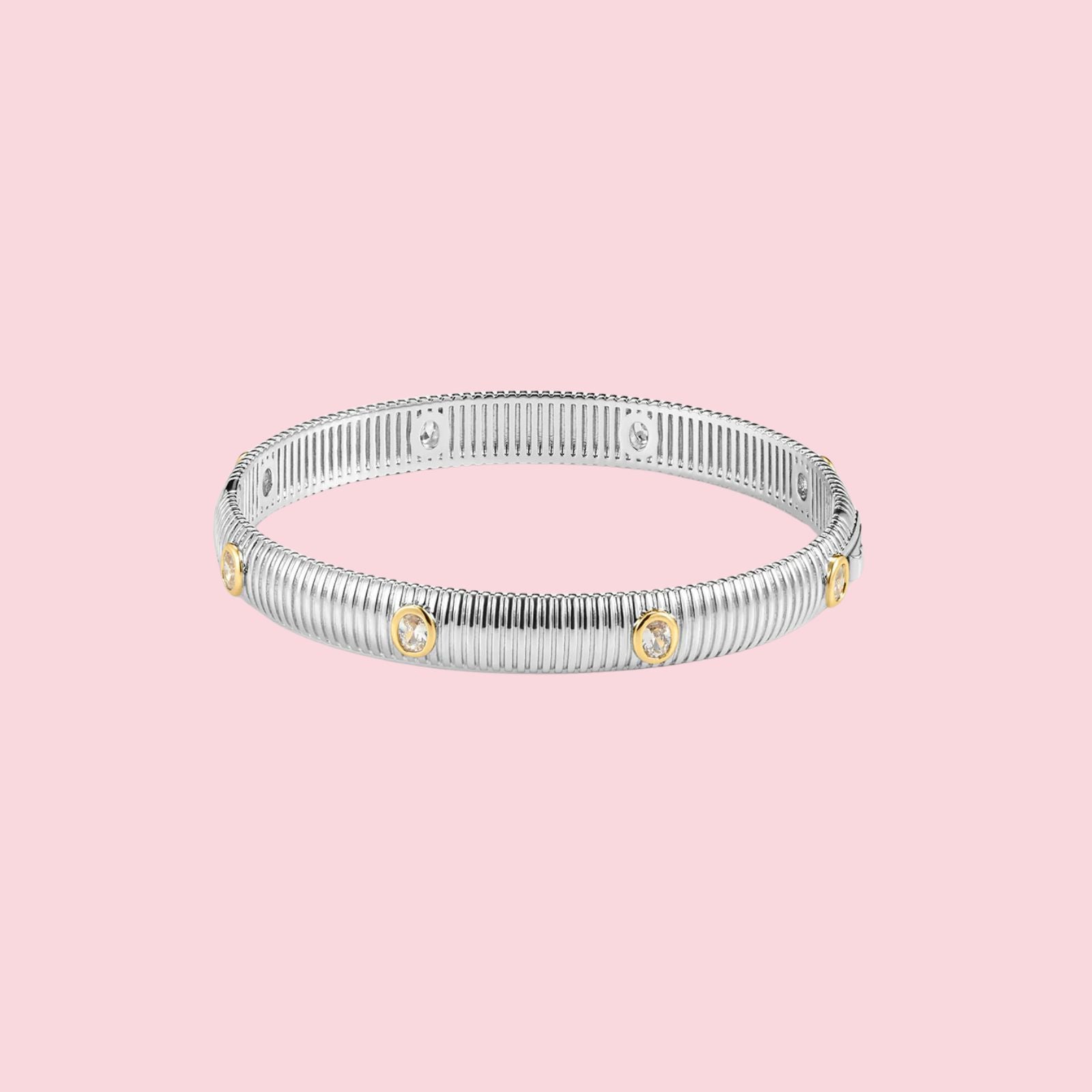 The Georgia Ridged Bangle- Silver