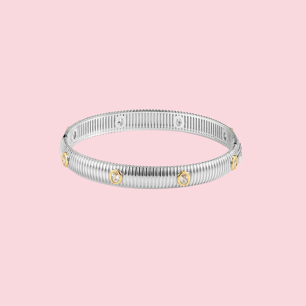 The Georgia Ridged Bangle- Silver