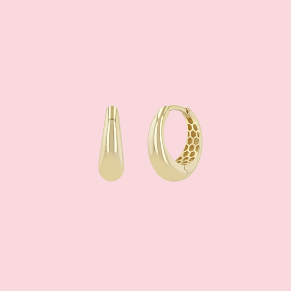 Gold Tapered Dome Hinge Hoops
