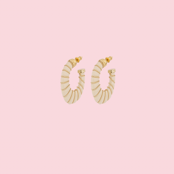 Cyclade earrings small size acetate - Ivory