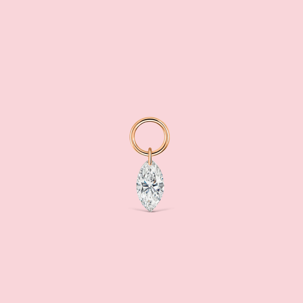 Marquise Diamond Charm Pink Gold