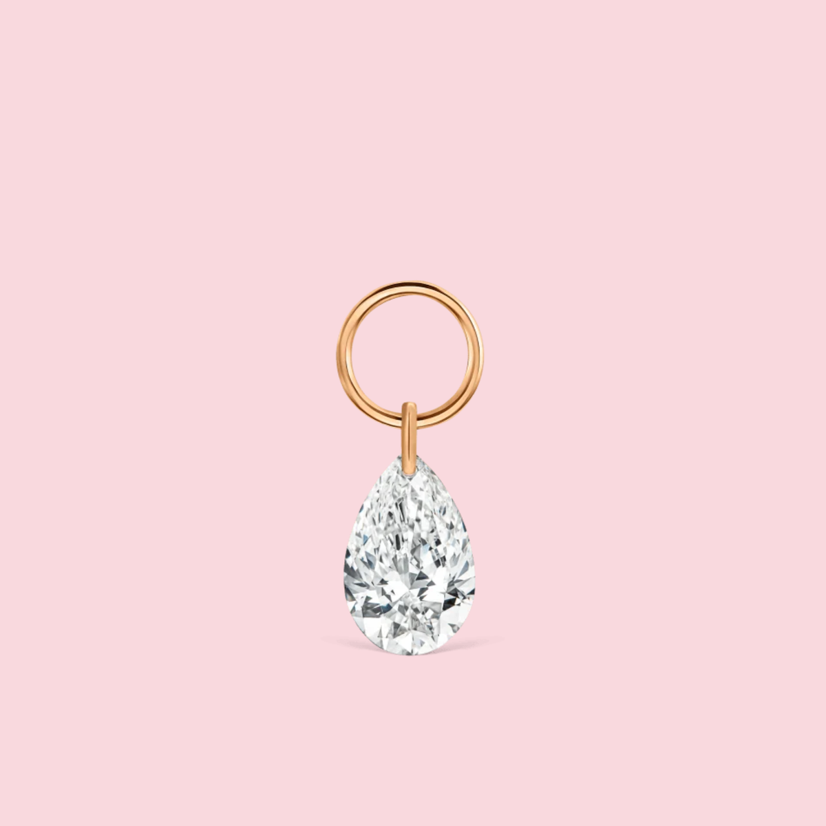 Pear Floating Diamond Charm