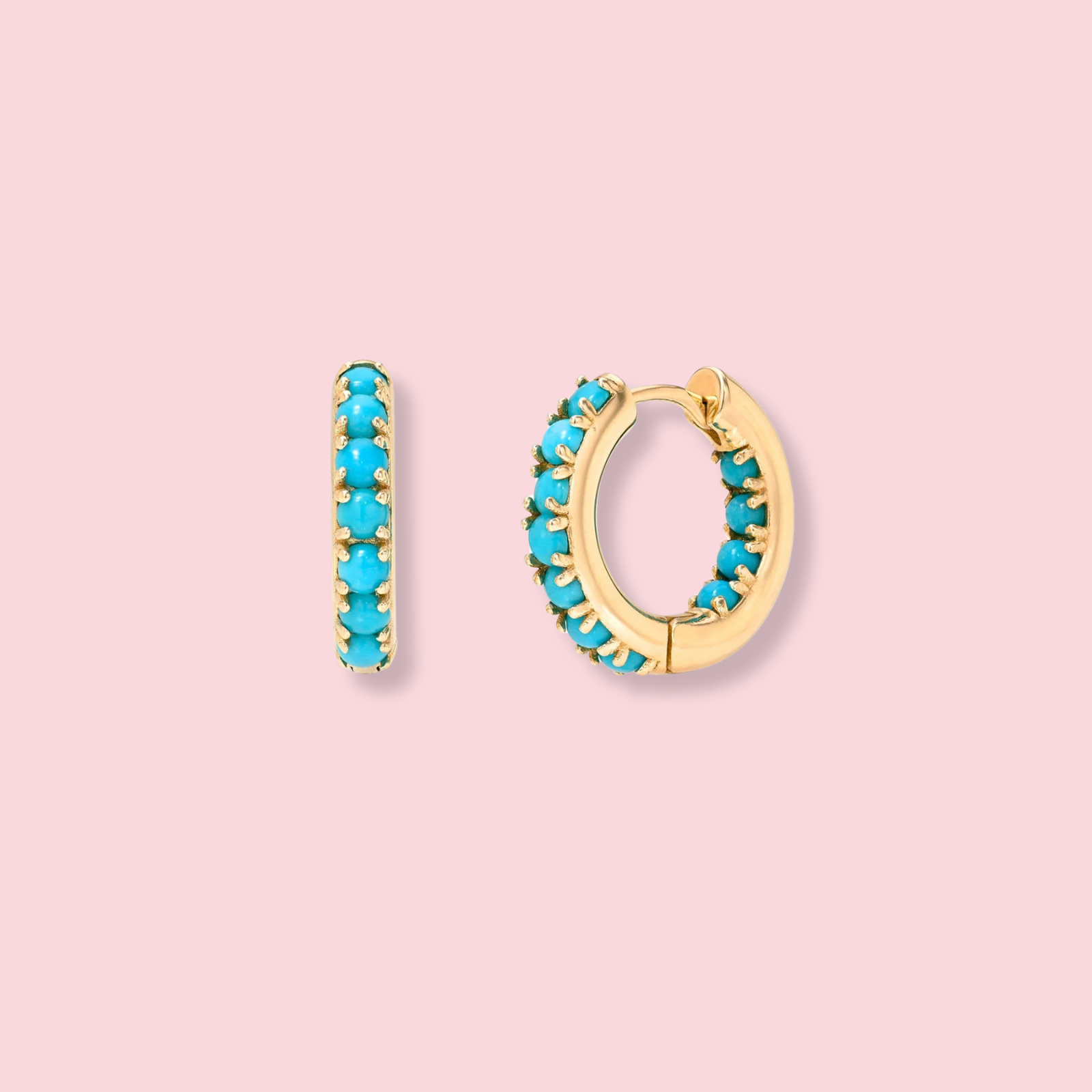 Inside Out Turquoise Hoops