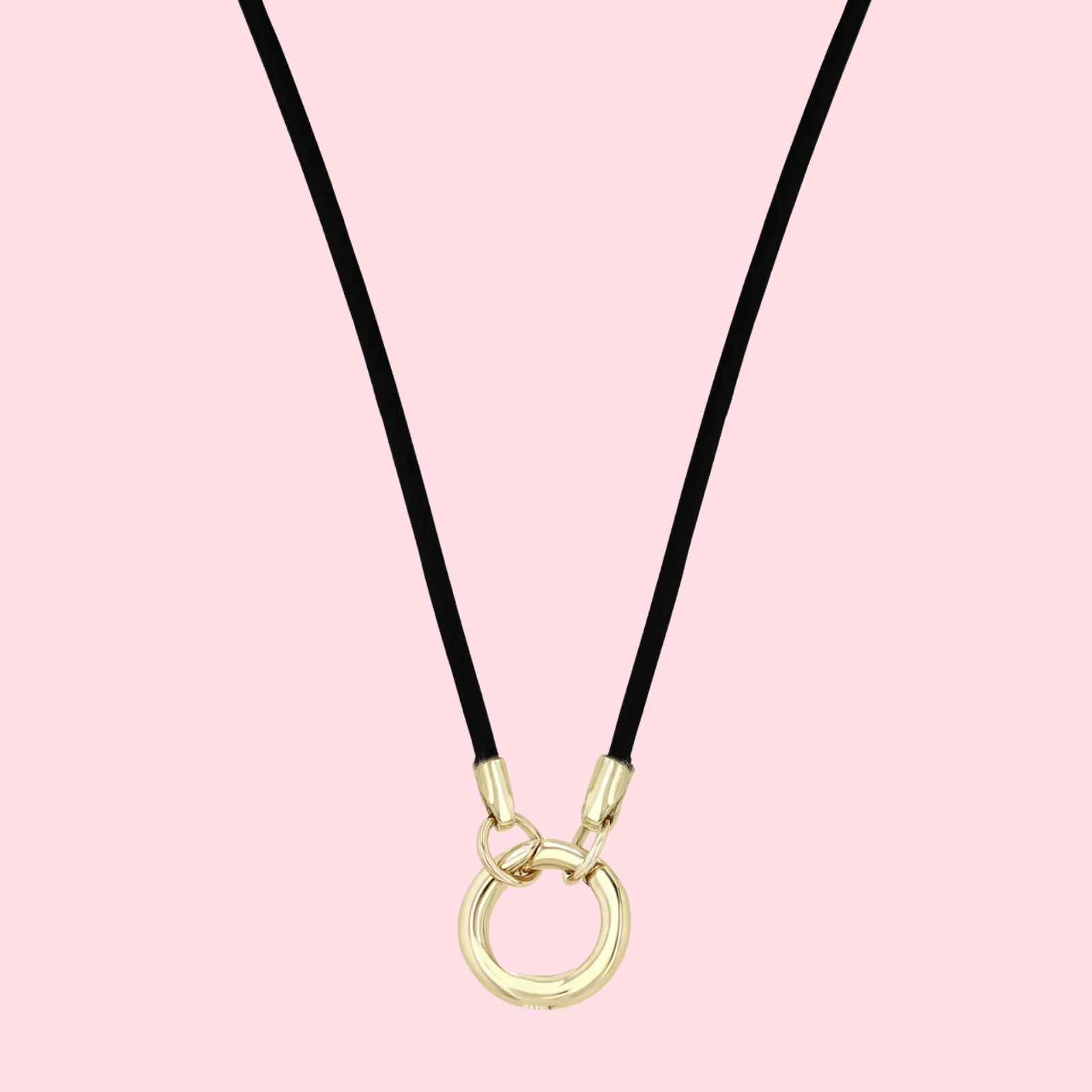 Round Enhancer Leather Cord Necklace