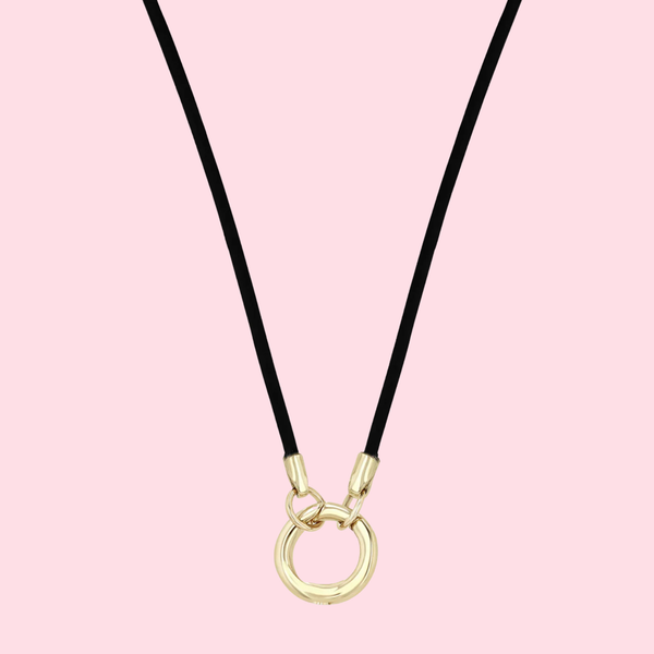 Round Enhancer Leather Cord Necklace