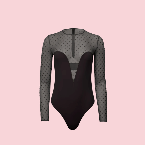 Dotty Jersey Plunge Bodysuit