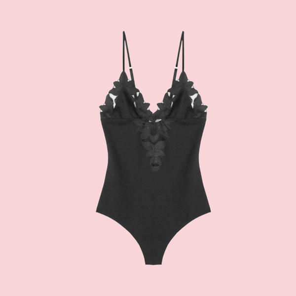 Lily EMBROIDERY V-NECK PLUNGE BODYSUIT