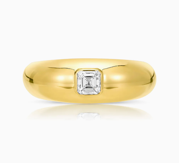 Asscher Dome Band - Millo Jewelry