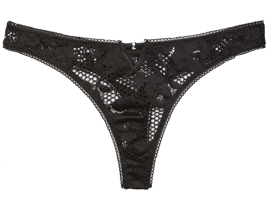 Chain Detail Lace Thong