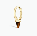 Load image into Gallery viewer, Tiger&#39;s Eye Single Short Spike Hoop Earring (Non-Rotating) - Millo Jewelry
