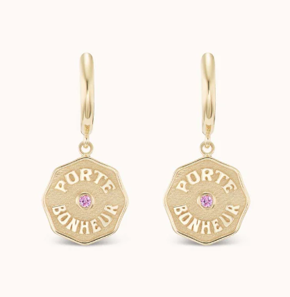 WEE PB HOOPS PINK SAPPHIRE - Millo Jewelry