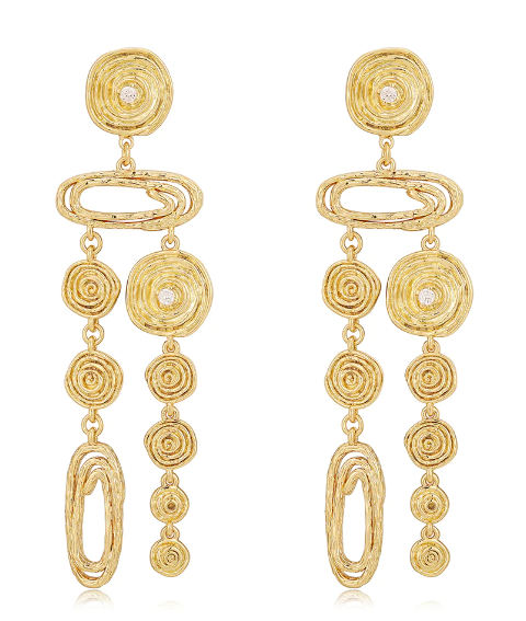 MOLTEN DISC STATEMENT EARRINGS- GOLD - Millo Jewelry