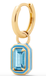 Load image into Gallery viewer, Rectangular Cocktail Huggie Blue Topaz - Millo Jewelry

