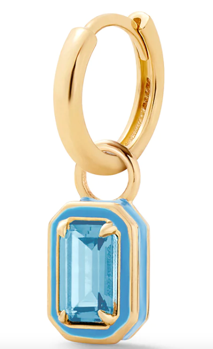 Rectangular Cocktail Huggie Blue Topaz - Millo Jewelry