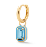 Load image into Gallery viewer, Rectangular Cocktail Huggie Blue Topaz - Millo Jewelry
