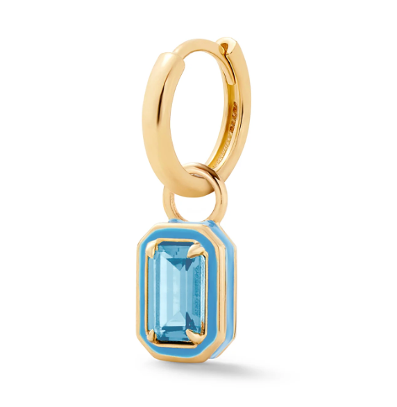 Rectangular Cocktail Huggie Blue Topaz - Millo Jewelry