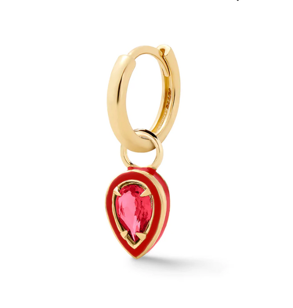 Pear Cocktail Huggie Ruby - Millo Jewelry