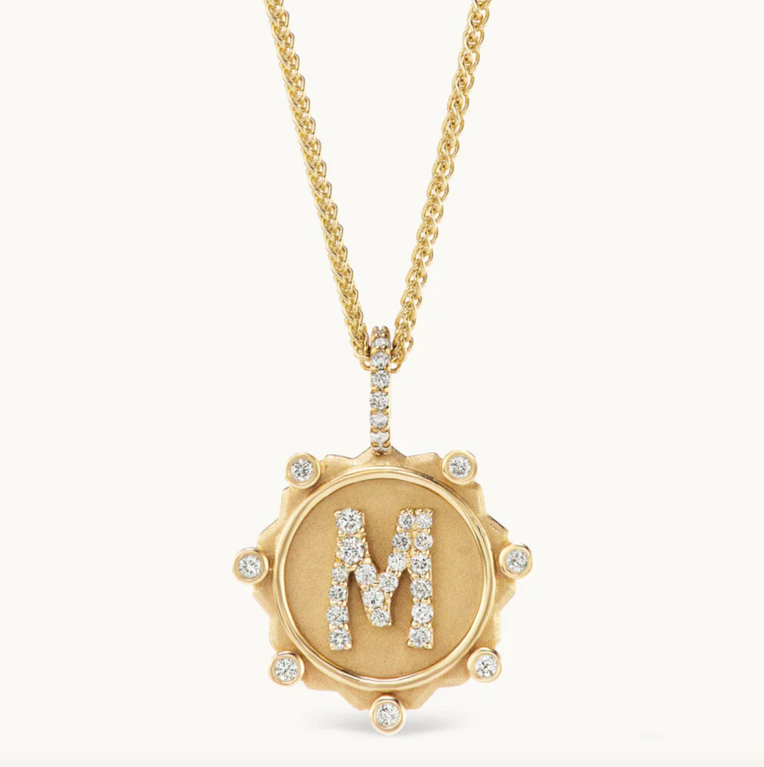Pavé Alphabet Amulet Necklace - Millo Jewelry