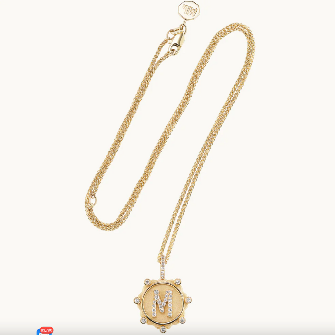 Pavé Alphabet Amulet Necklace - Millo Jewelry