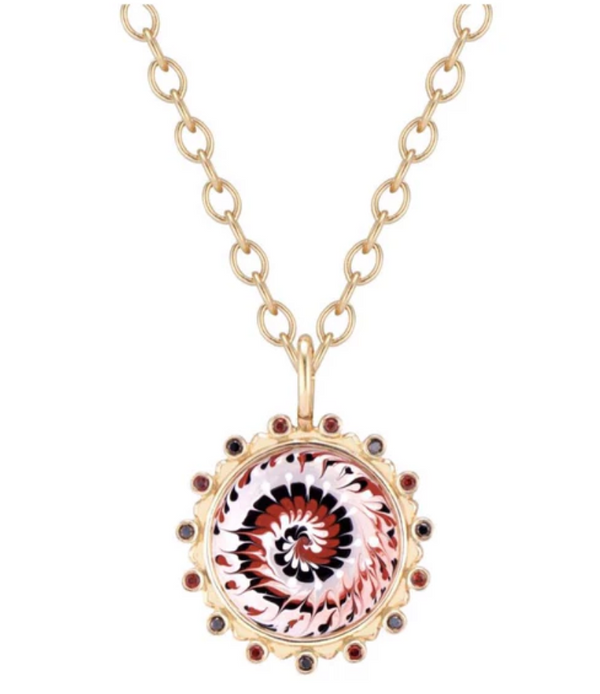 14K Yellow-Gold Spiral Tie Dye Amulet Necklace - Millo Jewelry