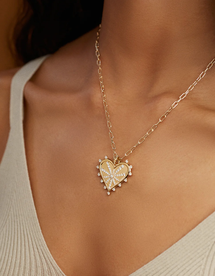 Spiked Heart Pave Necklace – Millo