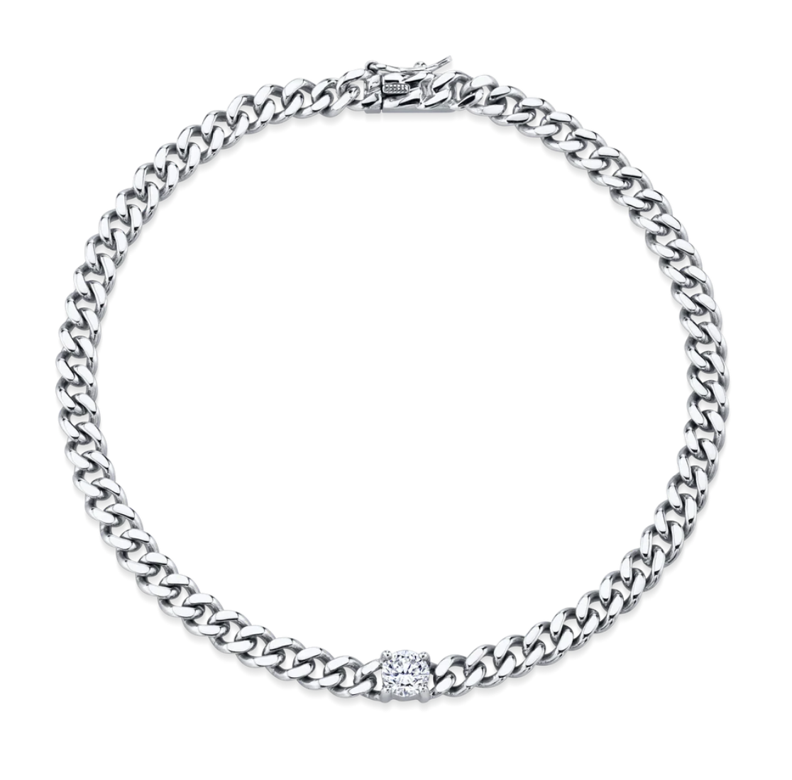 CUBAN LINK BRACELET WITH ROUND DIAMOND CENTER - Millo Jewelry
