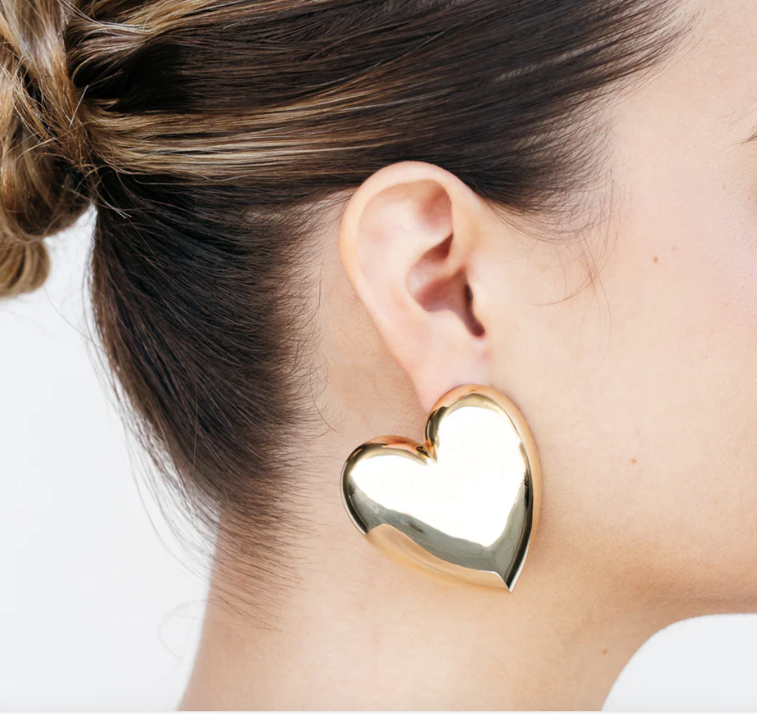 PUFFY HEART EARRINGS - Millo Jewelry
