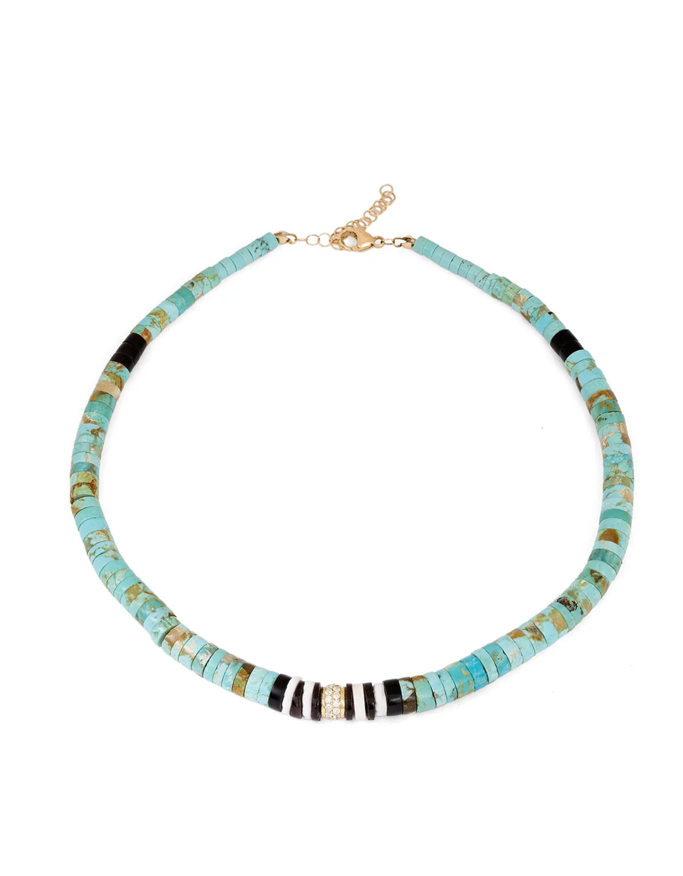 BEADED NECKLACE WITH GOLD CHARM CLASP - Millo Jewelry