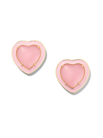 Load image into Gallery viewer, Heart Jelly Button Stud Earrings in Petal - Millo Jewelry
