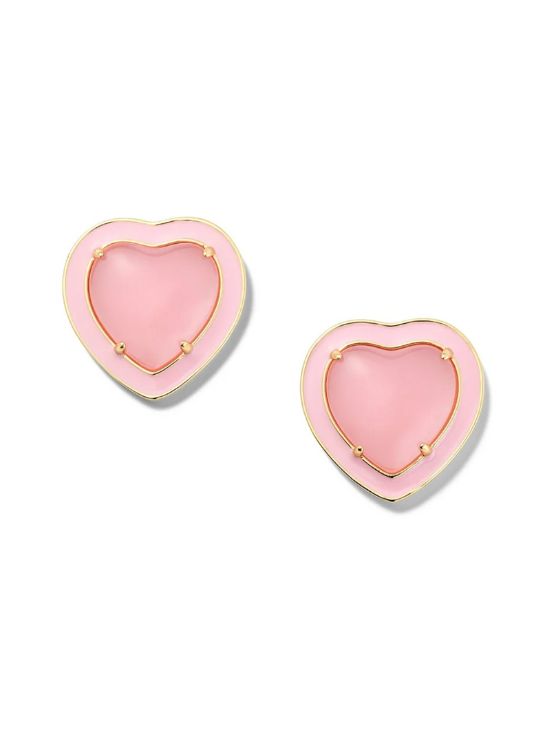 Heart Jelly Button Stud Earrings in Petal - Millo Jewelry