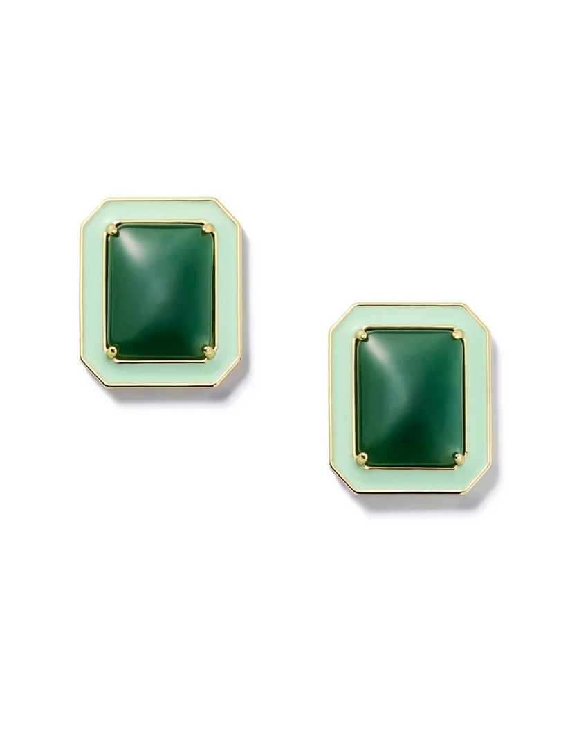 Rectangle Jelly Button Stud Earrings in Cyprus - Millo Jewelry