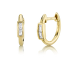 Load image into Gallery viewer, DIAMOND BAGUETTE HUGGIE EARRING - Millo Jewelry

