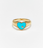 Load image into Gallery viewer, BABY CHEVALIERE COEUR TURQUOISE OR JAUNE - Millo Jewelry
