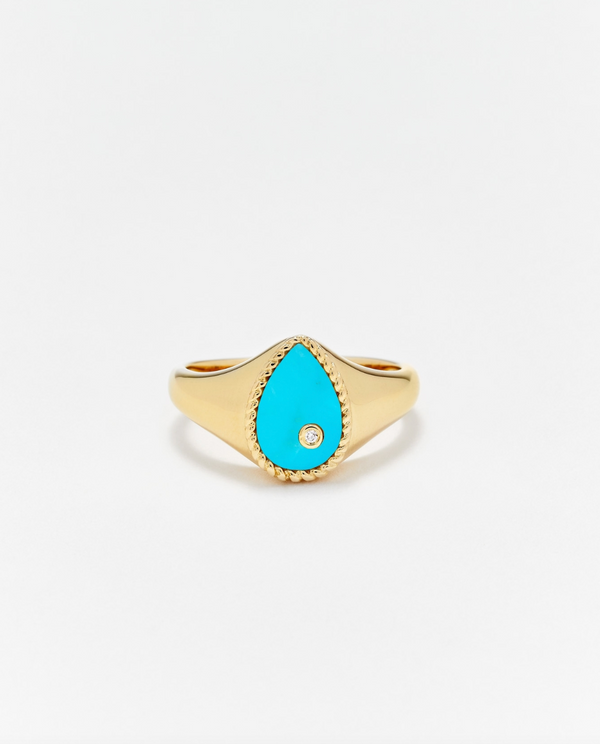 BABY CHEVALIERE POIRE TURQUOISE OR JAUNE - Millo Jewelry