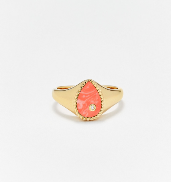 BABY CHEVALIERE POIRE CORAIL OR JAUNE - Millo Jewelry