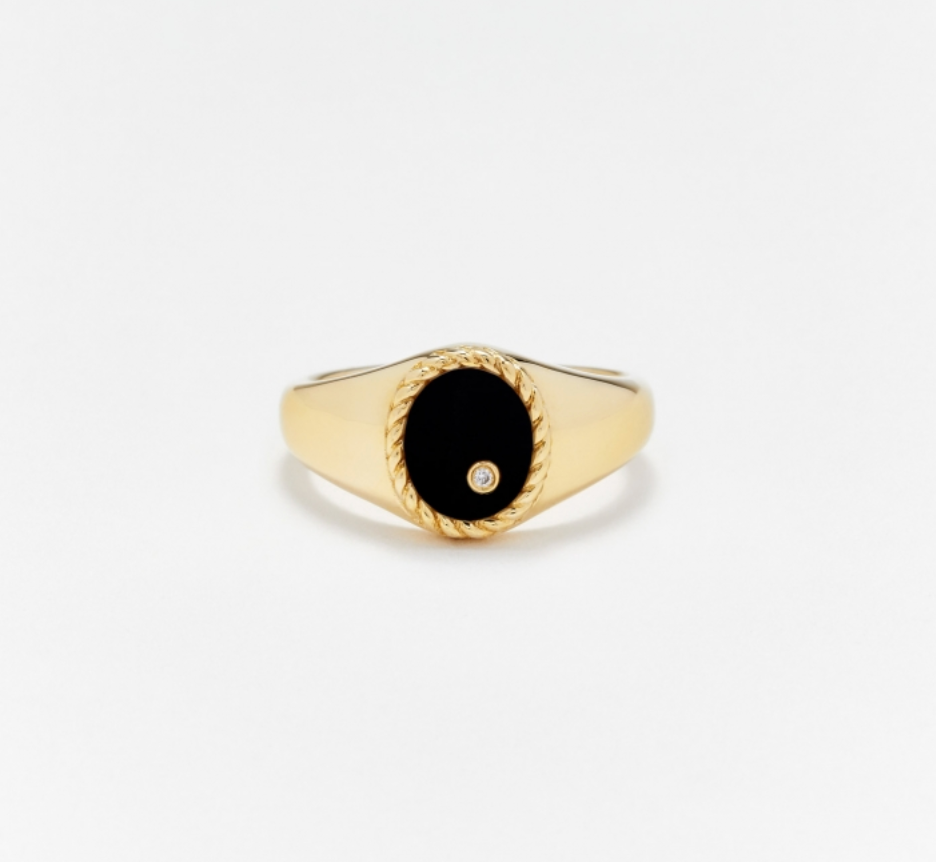 Yvonne Leon Baby Chevaliere Onyx Ring - Elegance at Your
