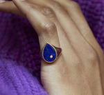 Load image into Gallery viewer, CHEVALIERE POIRE LAPIS LAZULI OR JAUNE - Millo Jewelry

