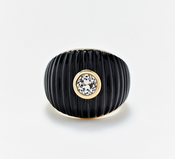 BAGUE MAXI BERLINGOT ONYX OR JAUNE - Millo Jewelry