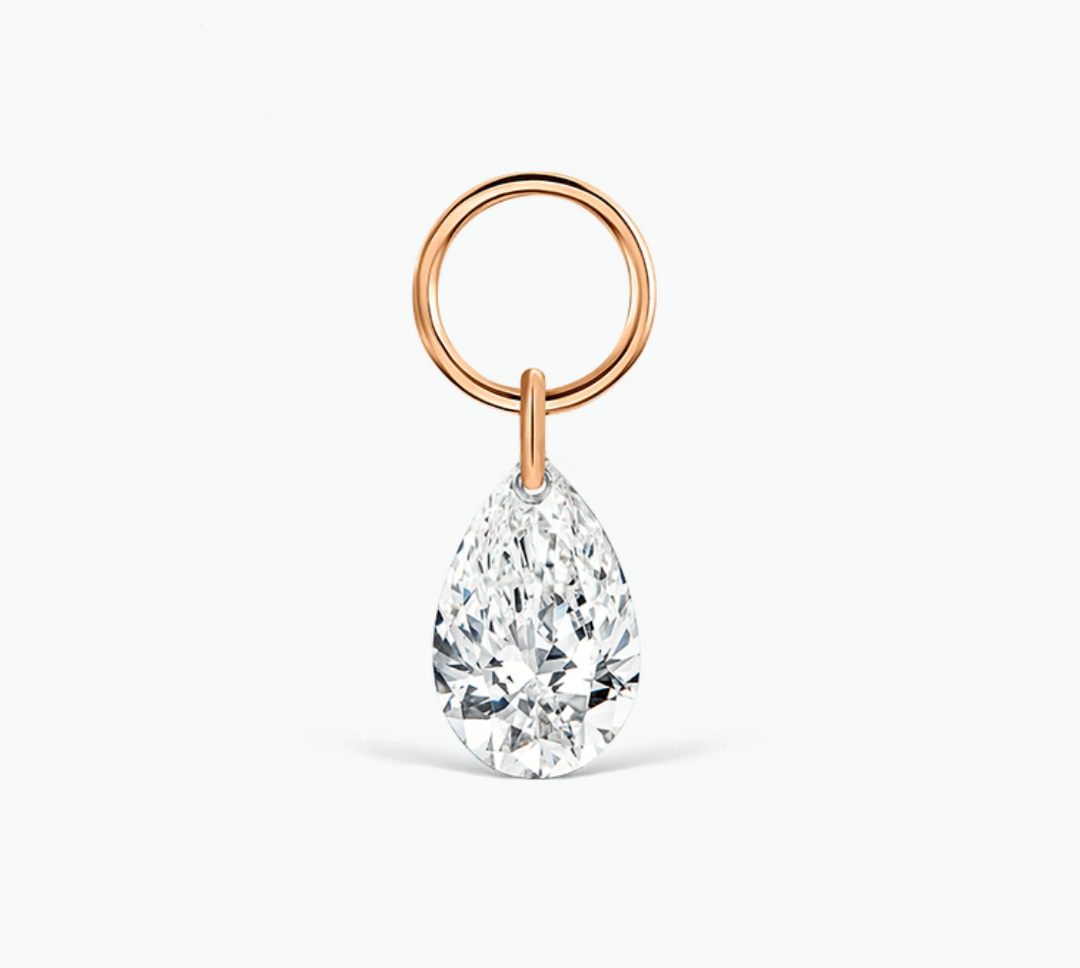 Pear Floating Diamond Charm - Millo Jewelry