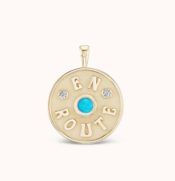 MEDIUM EN ROUTE NECKLACE TURQUOISE CHARM - Millo Jewelry